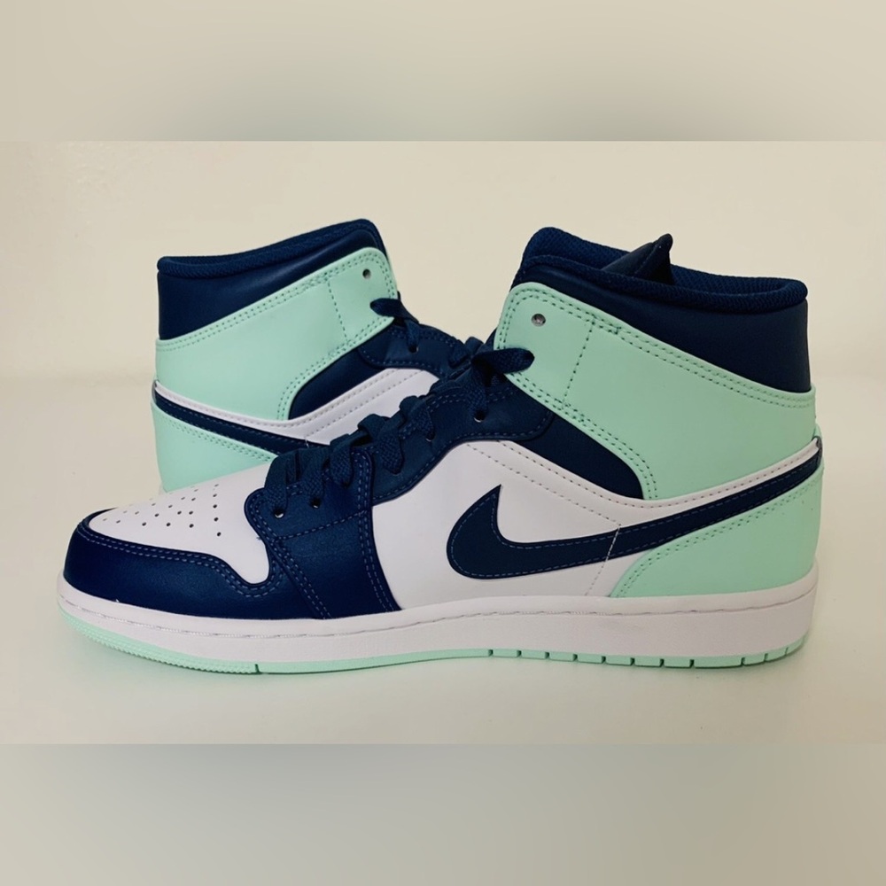 Air Jordan High-Top Sneakers in Navy and Mint